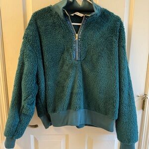 Sonoma Dark Green Fleece Quarter-Zip Pullover